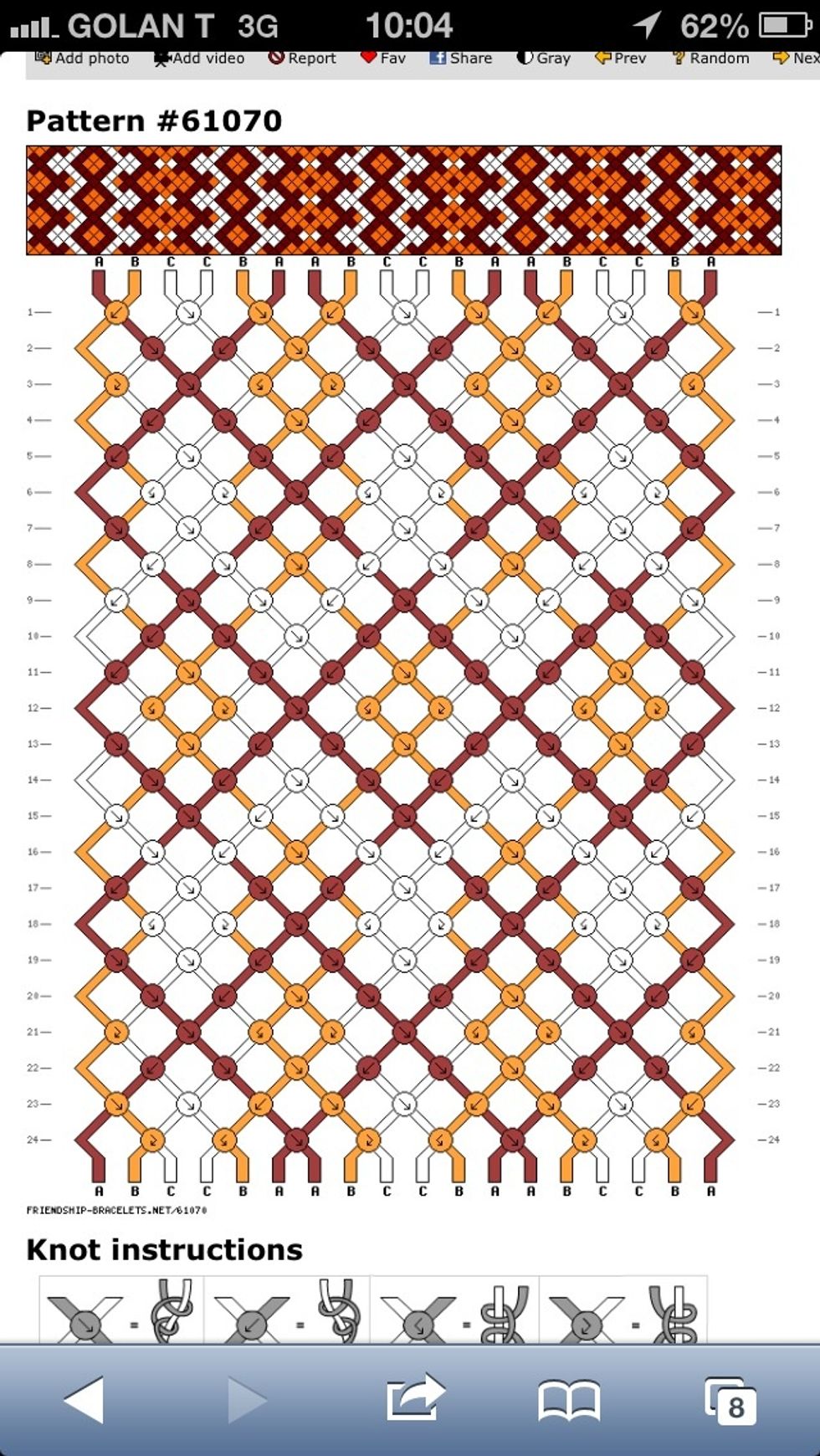 This is the pattern I picked. DON'T BE OVERWHELMED! Its simpler than it looks :) You can see at the top a preview of how the bracelet is going to look.