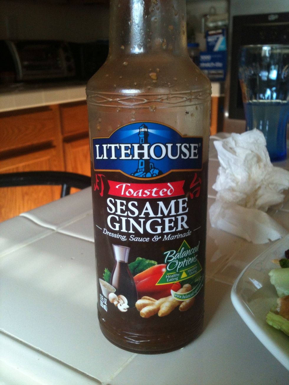 This is the salad dressing I use that I got from my local grocery store. This is one of the basic dressings to use in an asian salad.