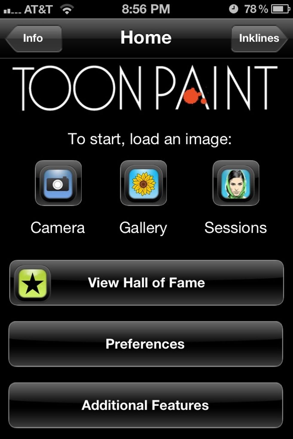 This is the Start Up screen. Once you select your picture you'll have two more screens to go through to get a finished product
