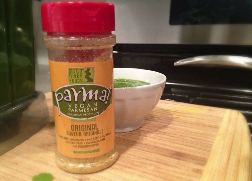 This is the stuff I mention in video 4. Vegan "parmesan cheese" super yum sprinkled on soup or cooked veggies