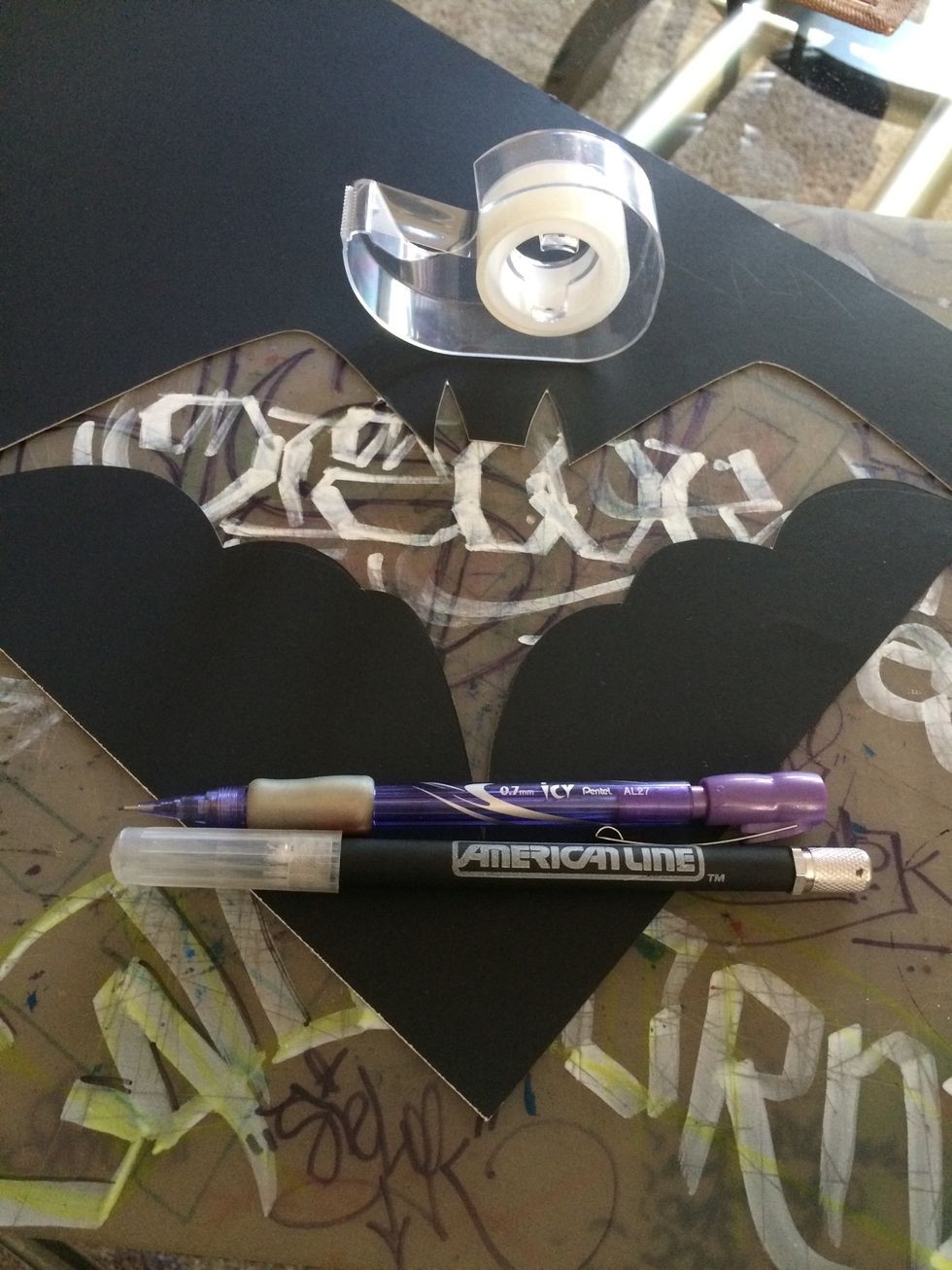 This is the supplies you need.  Cardboard from Dollar tree/ 99cent store.  Double sided tape/regular tape can be used or glue for some areas