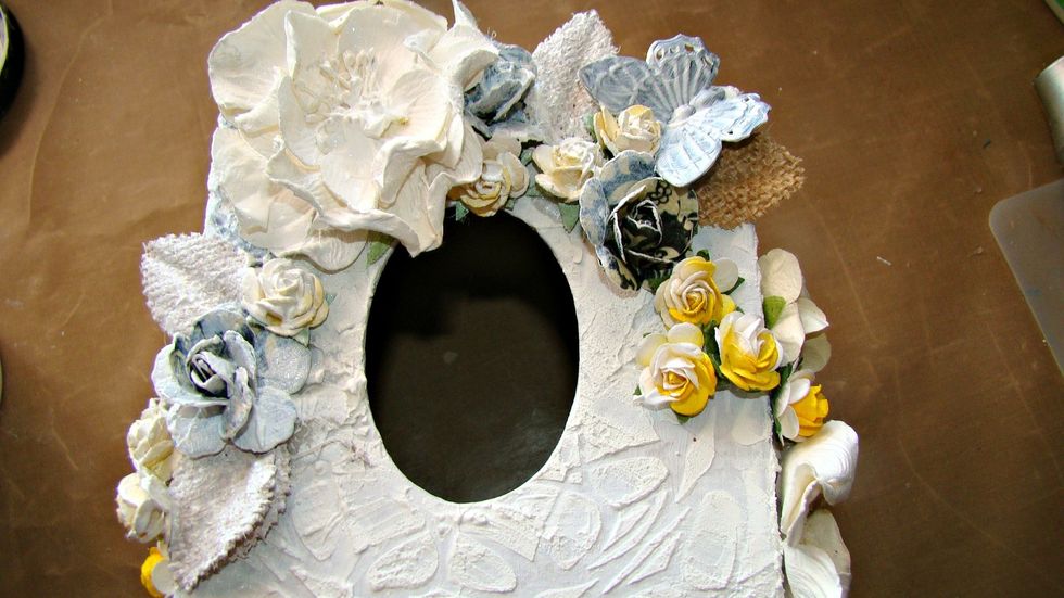 This is the tedious part, but important. Completely cover all areas with a nice coat of white gesso. Take your time and enjoy the process.