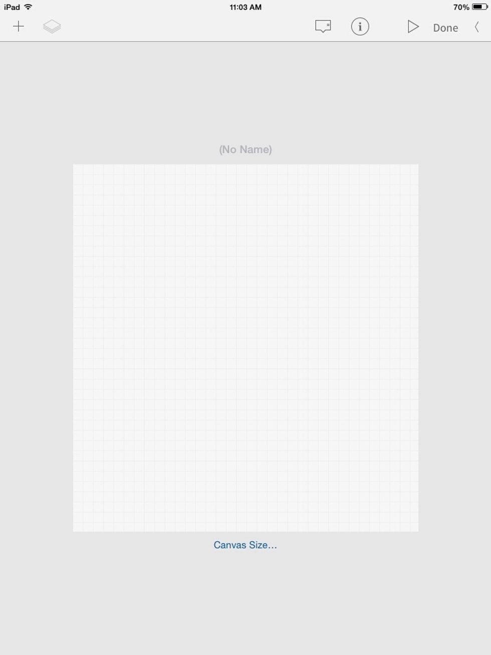 This is the UI(User Interface) editor. This gridded view is called the canvas. It is just like a painting canvas, all of the interface stuff goes on the canvas. Tap the info icon (looks like an "i").