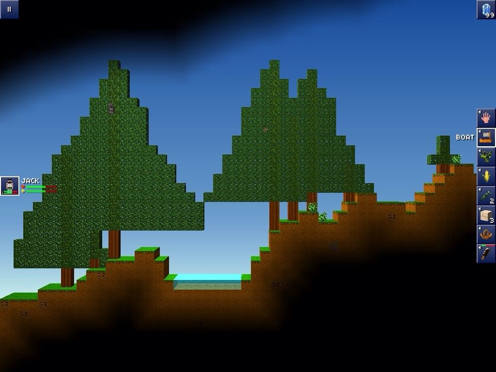 this is the woods you can get wood here there are dogs of some kind there will attack you