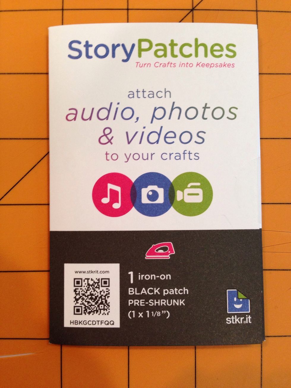 This is what a brand new StoryPatches label package looks like on the store shelves.