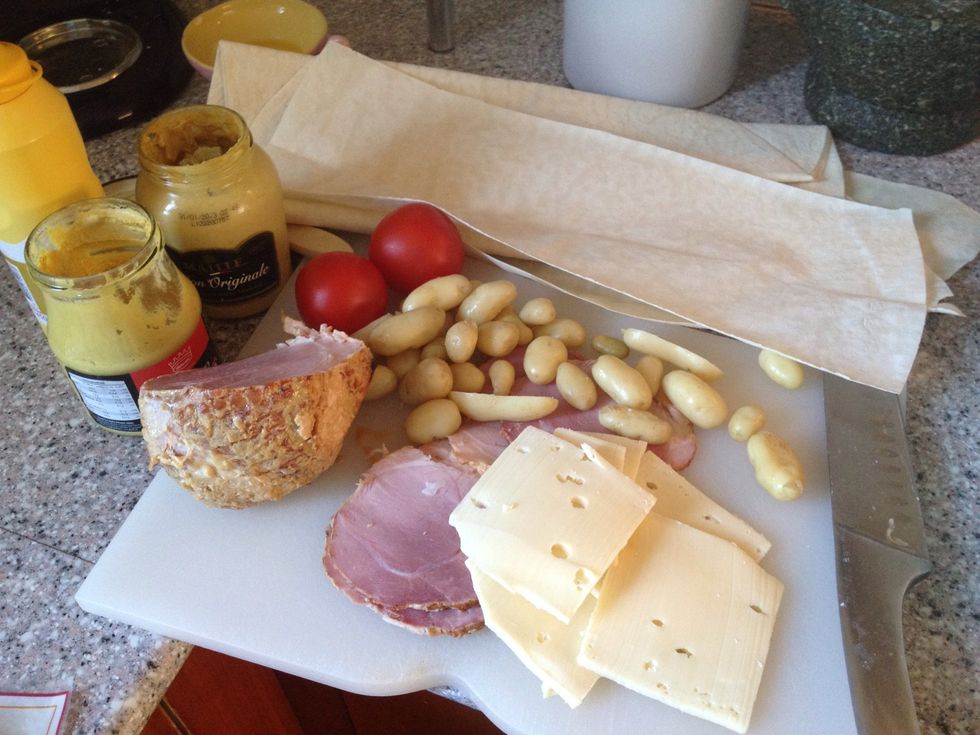 This is what I found in my fridge. Turn your oven on to 300 F.