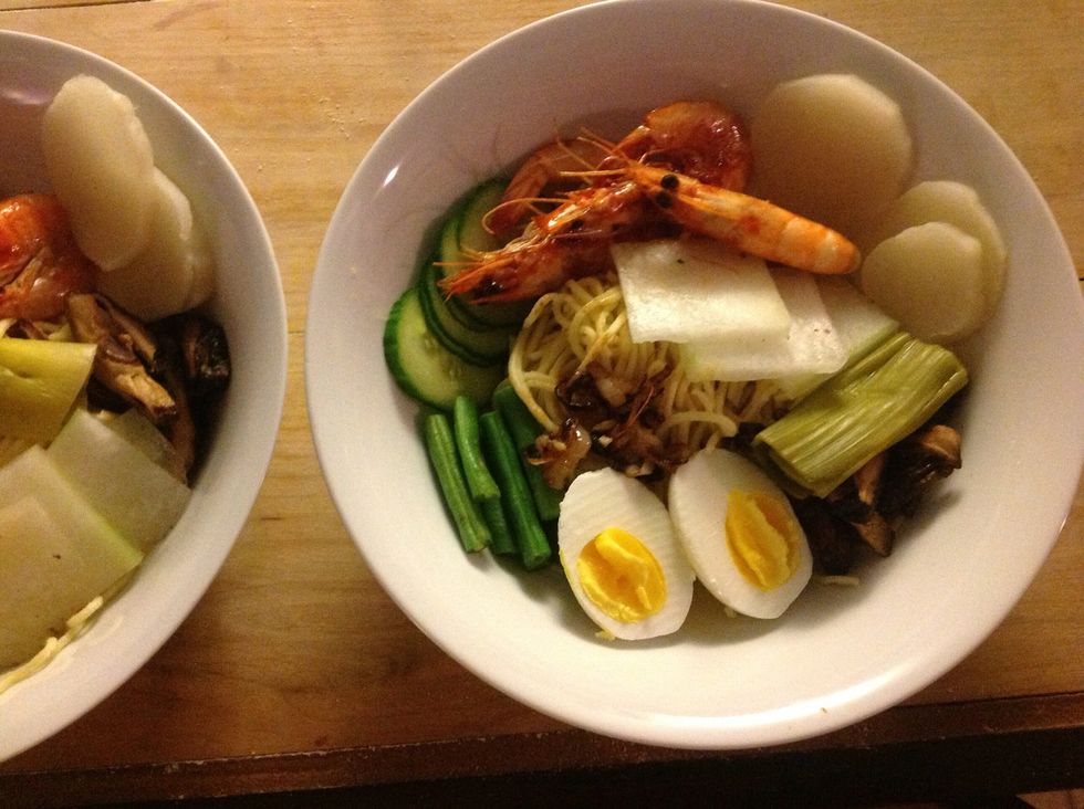 This is what it looked like before adding the broth.