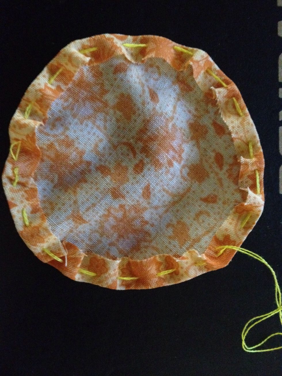 This is what it looks like after I've stitched around the edges.