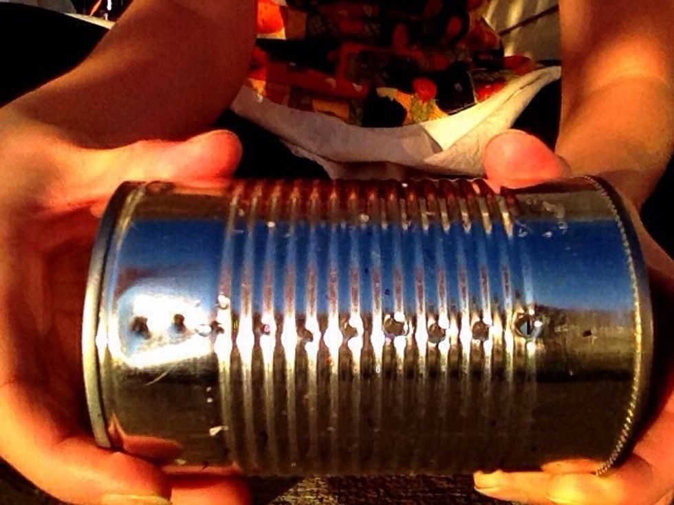 This is what it looks like after you punch in some of the holes.