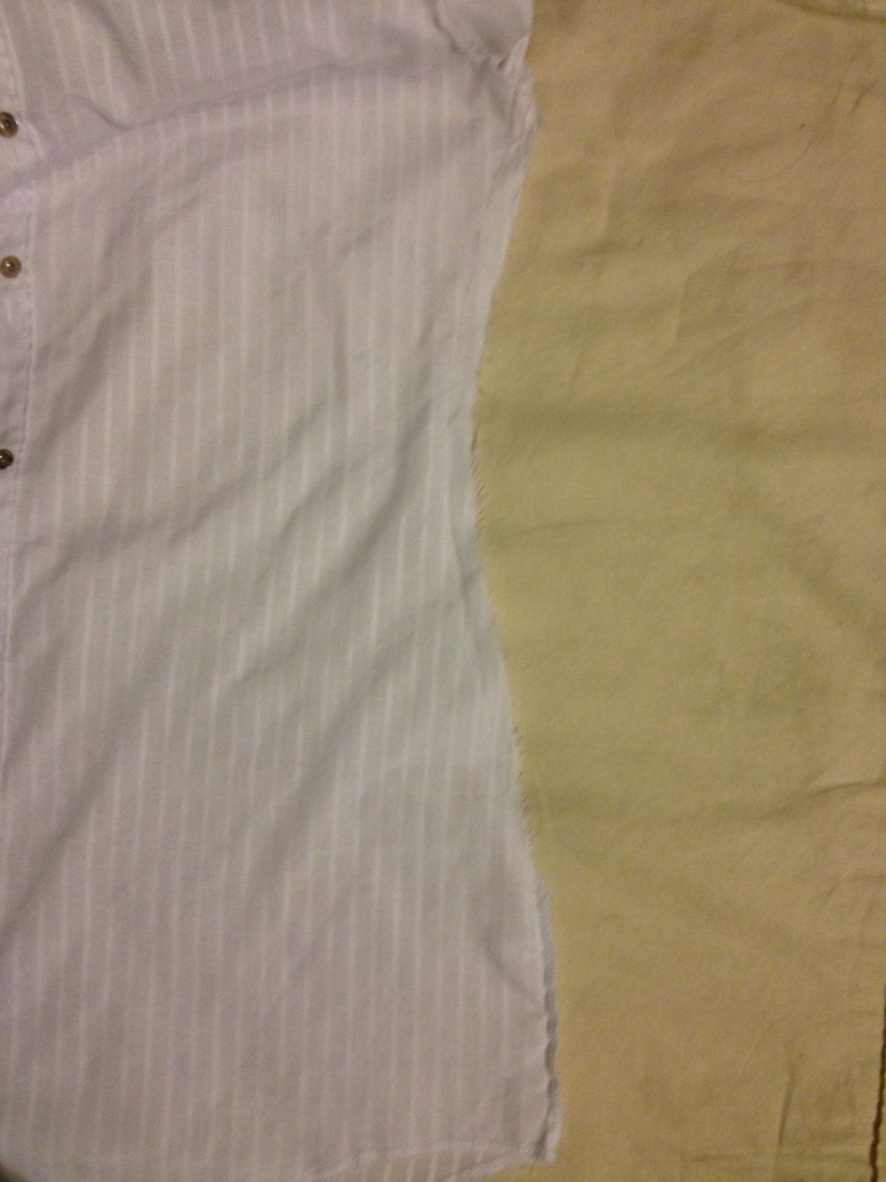This is what it looks like after you sew it. See how the side blends smoothly with the "non-cut" part?