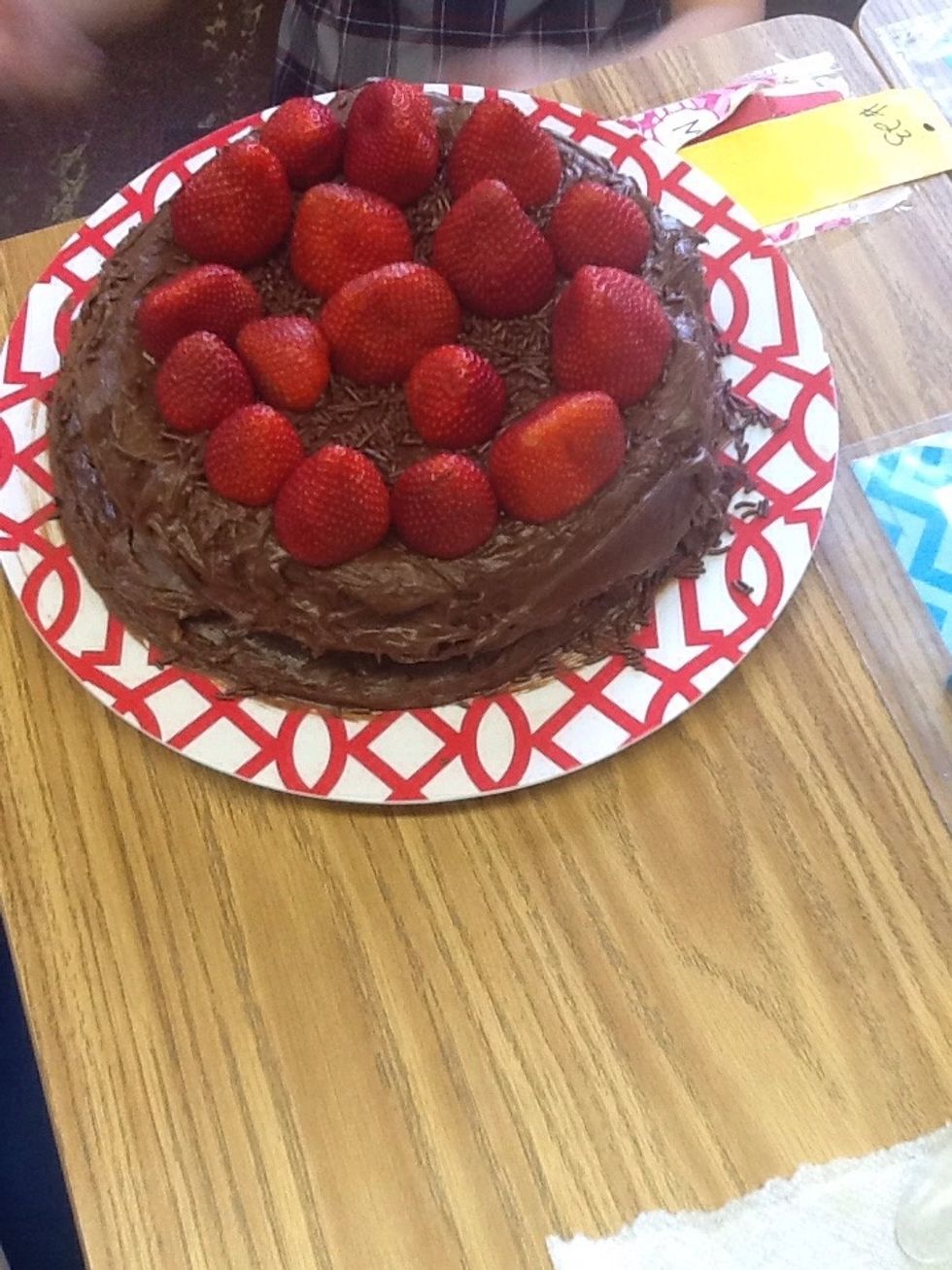 This is what it looks like when it's done. Cut it and enjoy your thunder cake.