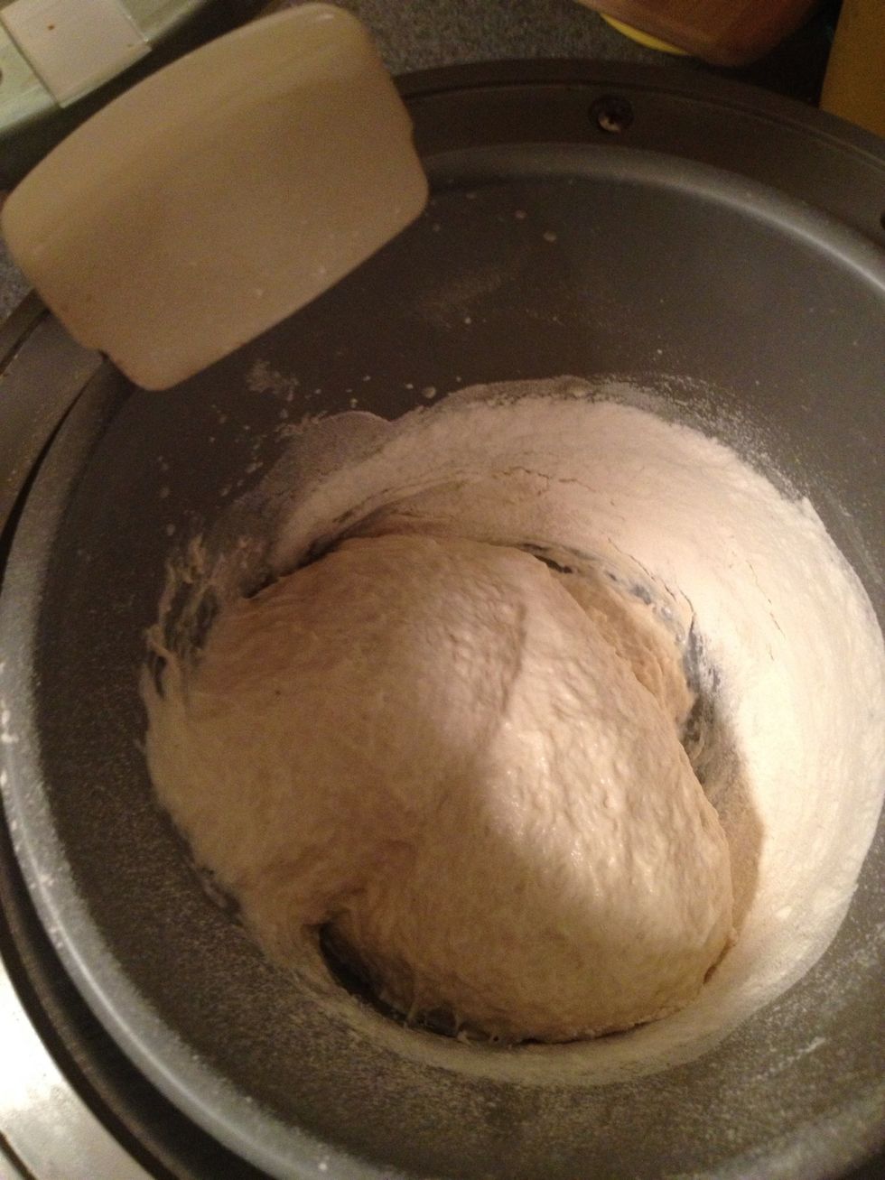 This is what it should look like, add more flour if need until it forms a ball