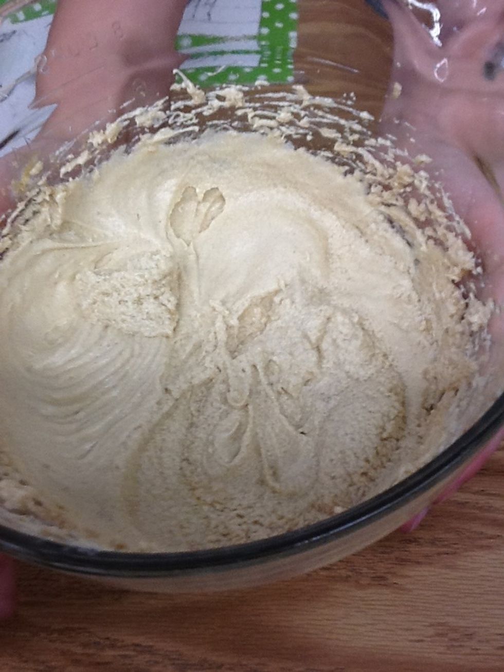 This is what it should look like after mixing. It should be creamy.