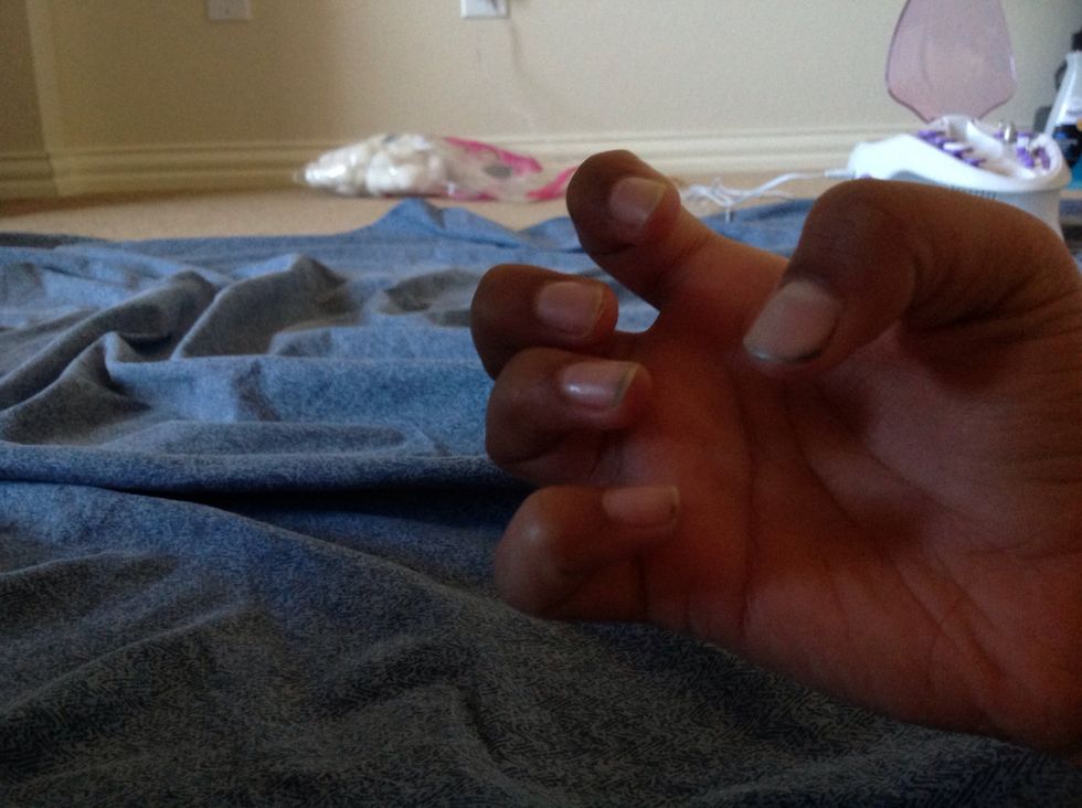 This is what it should look like after taking all of that junk underneath your nail.