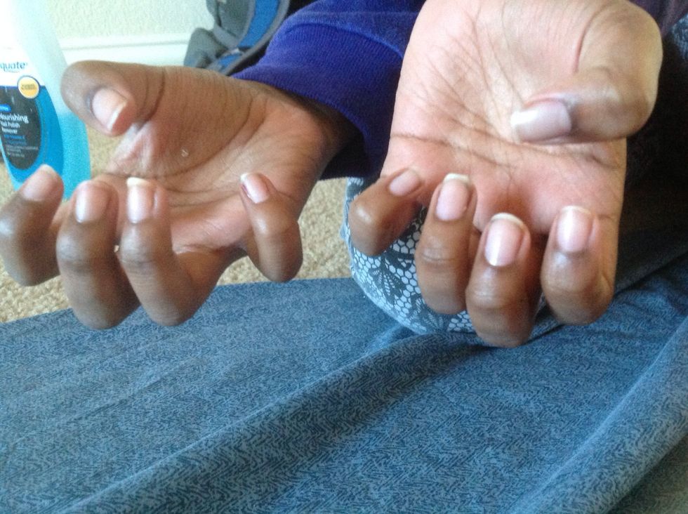 This is what it should look like after you are done removing your nail polish