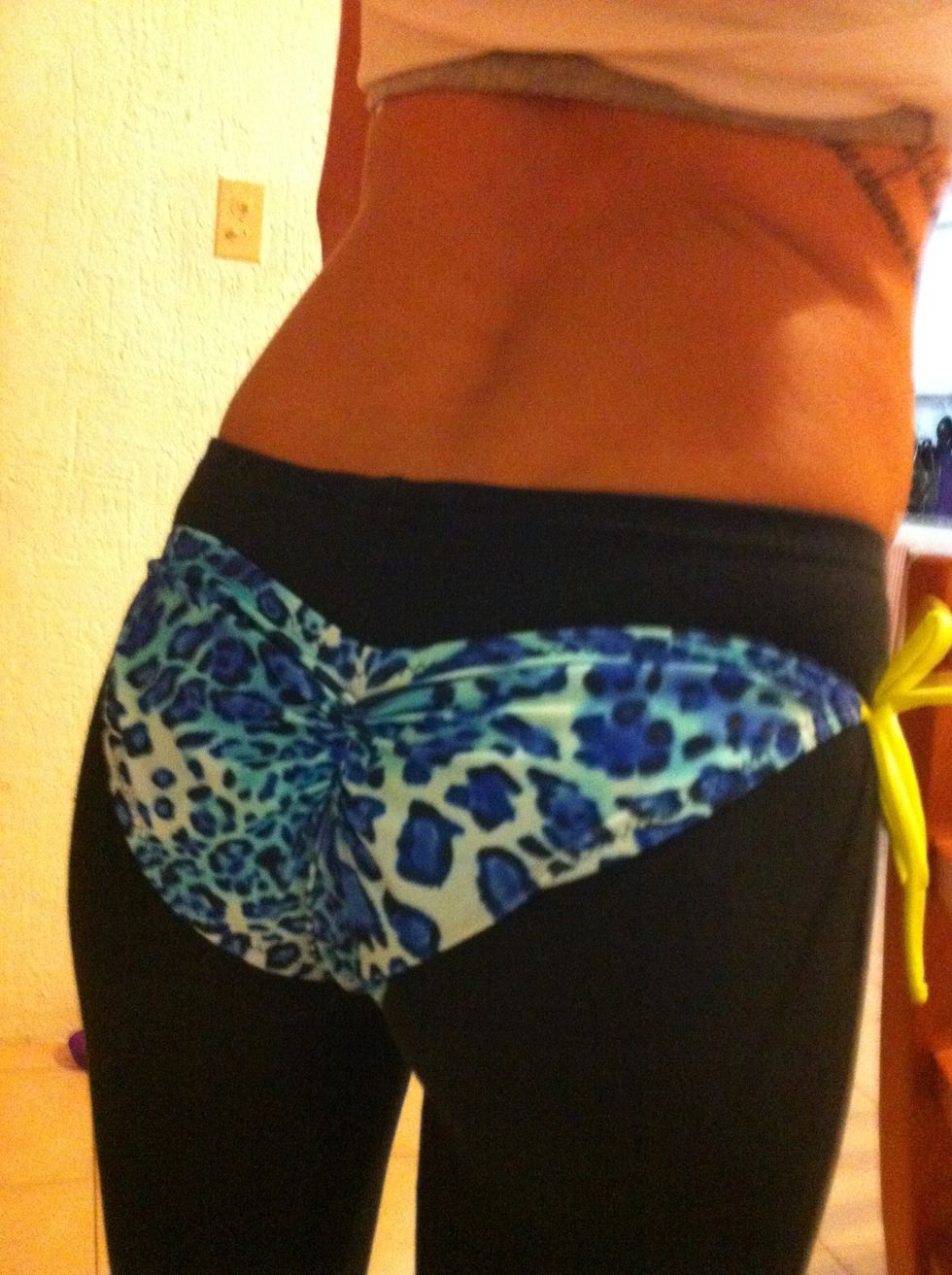 This is what it should look like on. I put some leggings on for all the creepers out there :-0