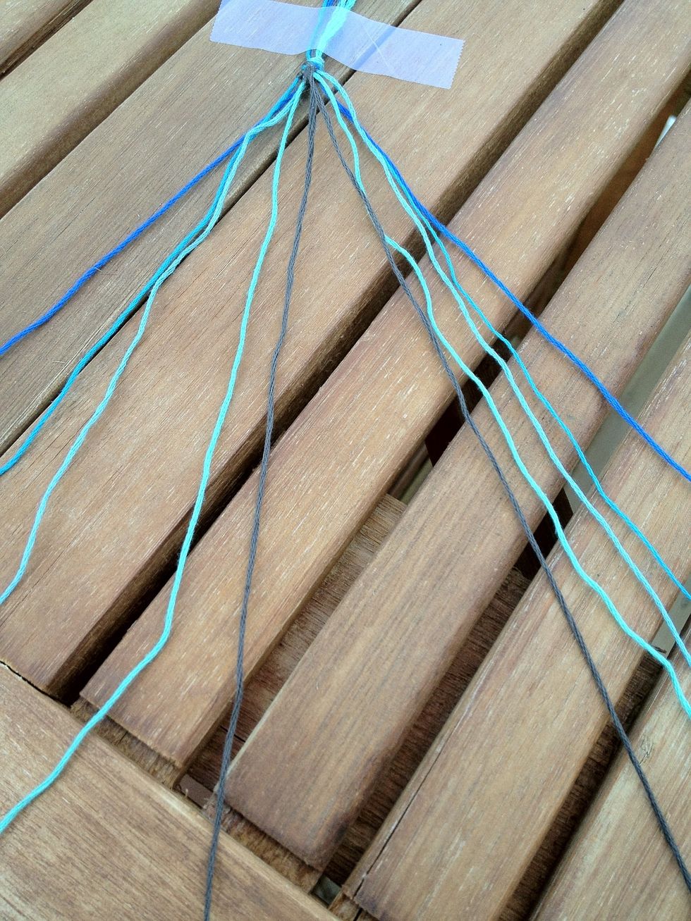 This is what it should look like when you've finished both sides. Again, the strings will have shuffled over one spot.