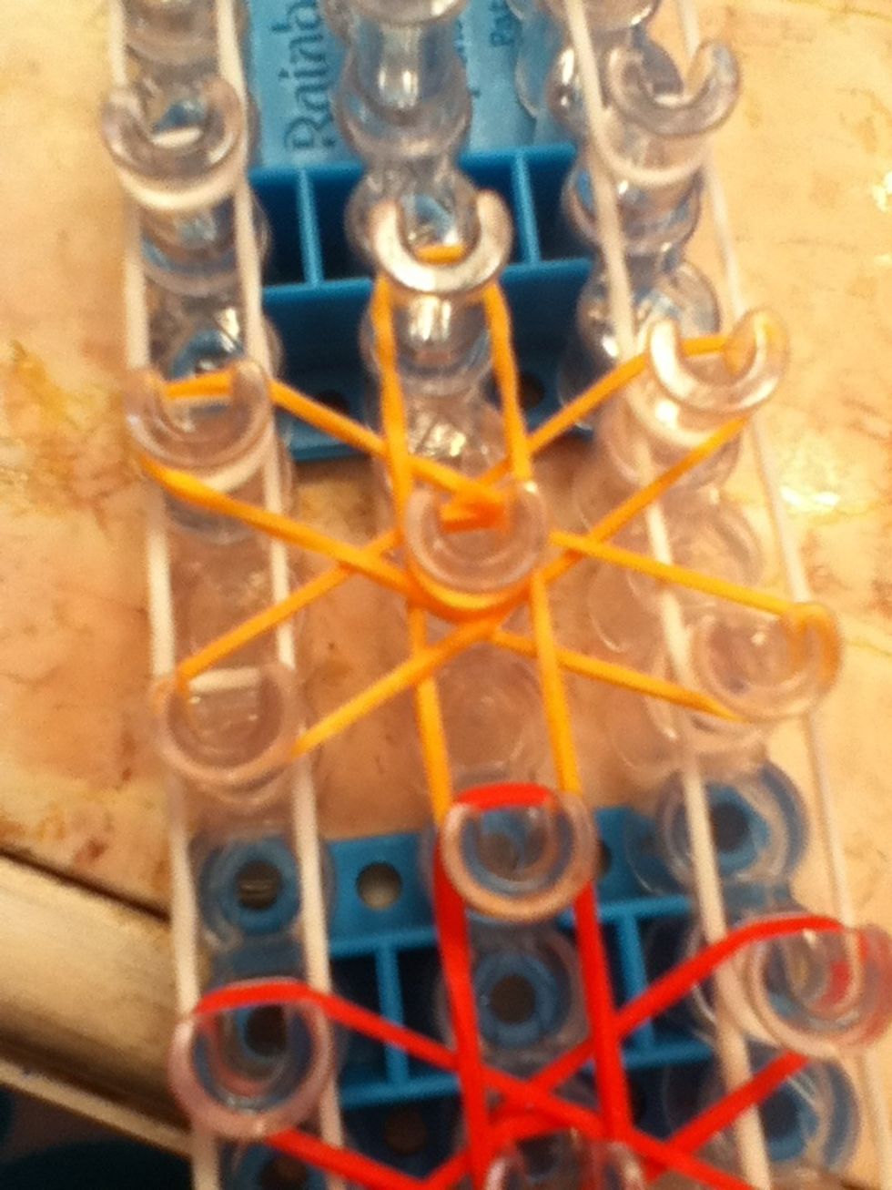 This is what it should look like when your done. Keep going until you reach the top.