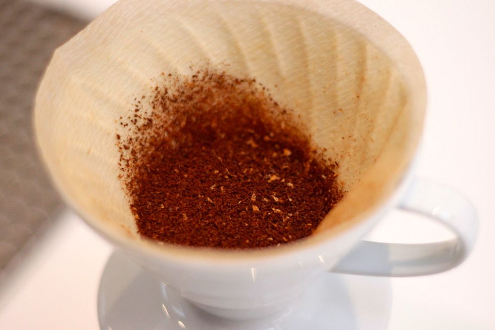 This is what it should look like. You will need to test if the grind you choose is too coarse or fine once you brew. If it brews too slowly, try a coarser grind. If too quickly, use a finer grind.