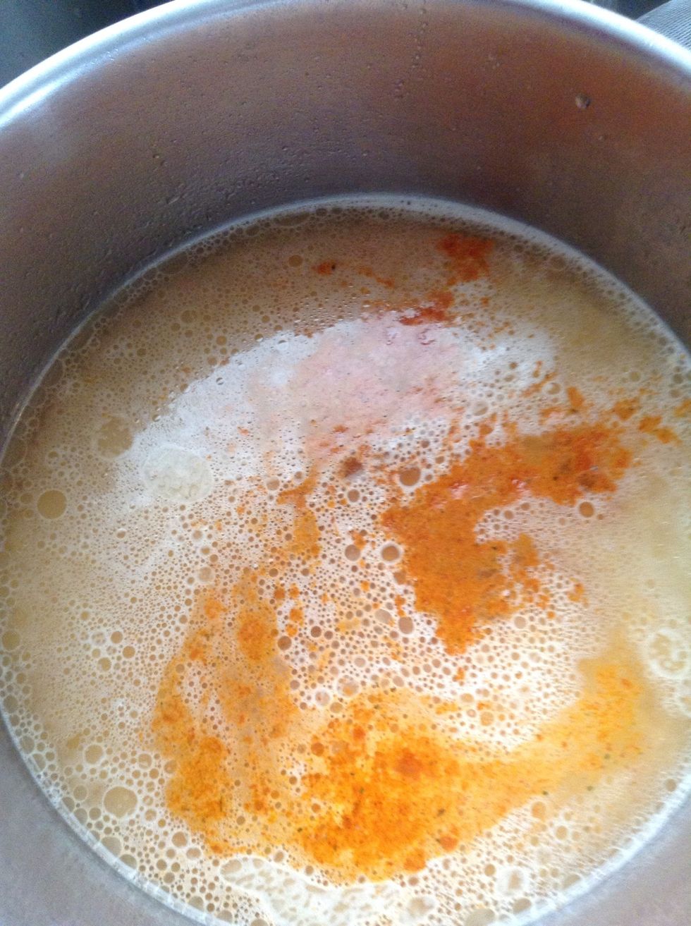 This is what it will look like in the pan...stir to move the bullion around..