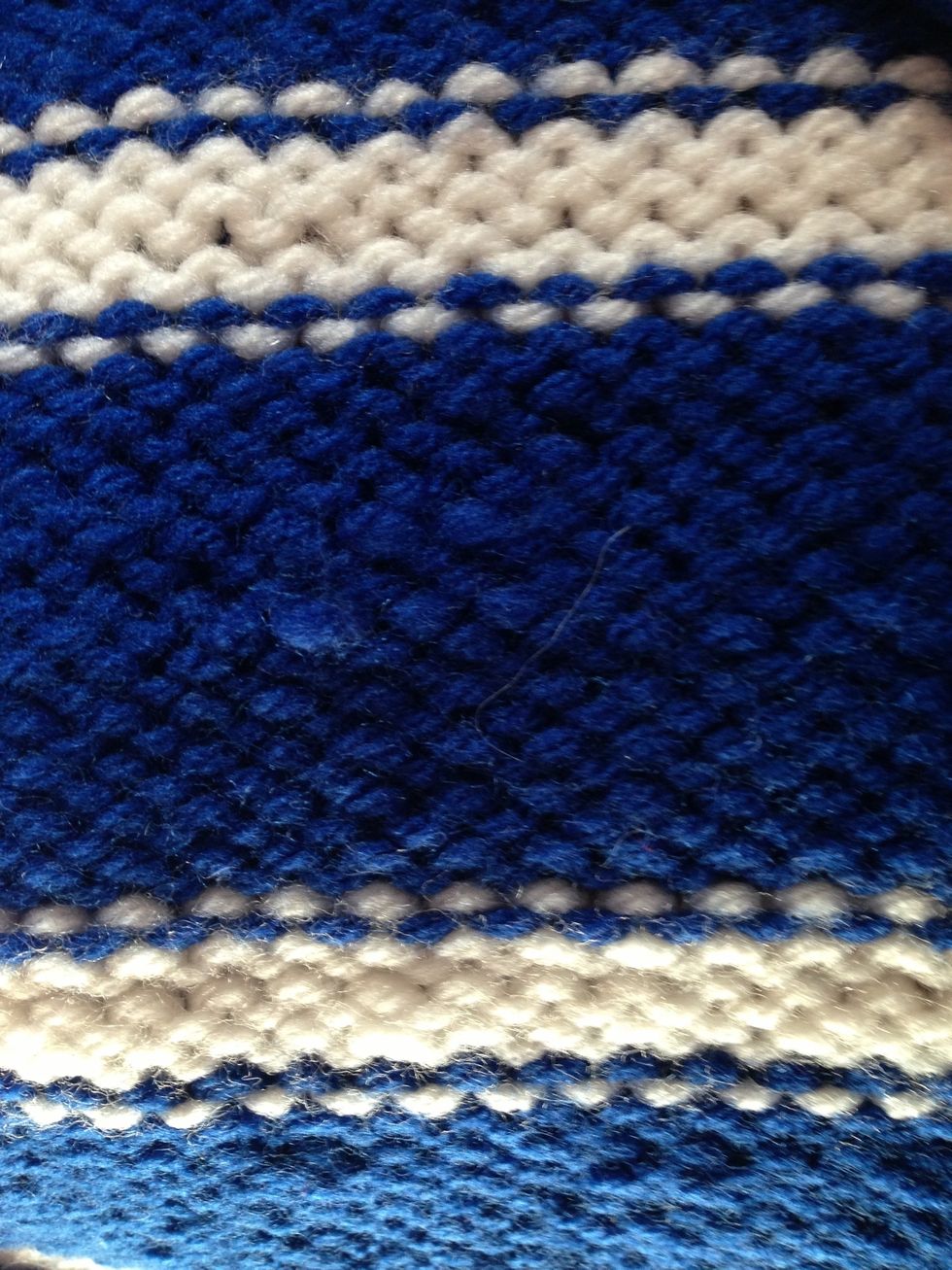 This is what it will look like when you keep knitting (sorry this is a different scarf)