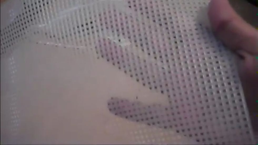 This is what plastic mesh looks like. You can find it at most craft stores in many different sizes and for very cheap! Mine is from Joann Fabrics