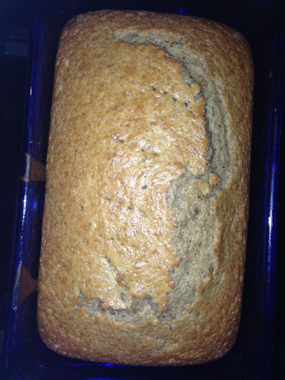 This is what the bread will look like once it is fully baked. Make sure to let cool for about 20 minutes. While it cools, you can begin on the Vanilla glaze that will go on top of the bread.