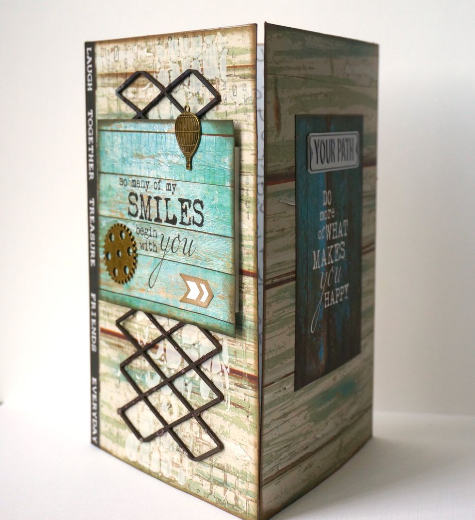 This is what the card looks like together. The right side will fold in fully, and the cover will be all that shows!