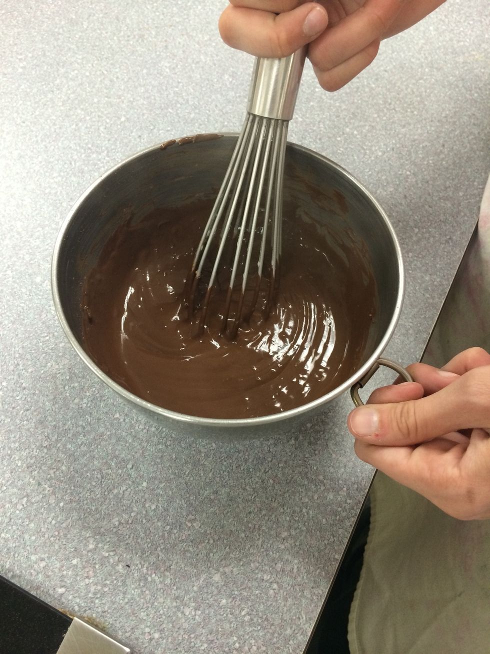 This is what the cocoa powder and water should look like after it has been whisked. Make sure to whisk until you get a nice, smooth consistency throughout.