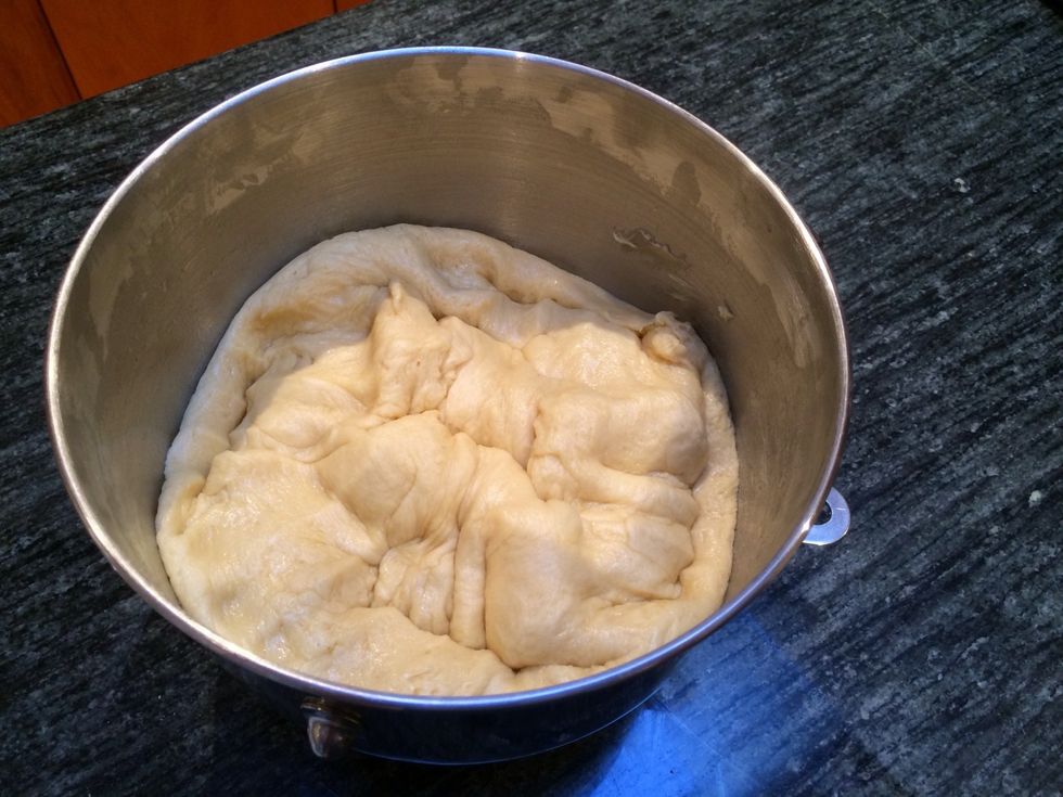 This is what the dough looks like punched down.