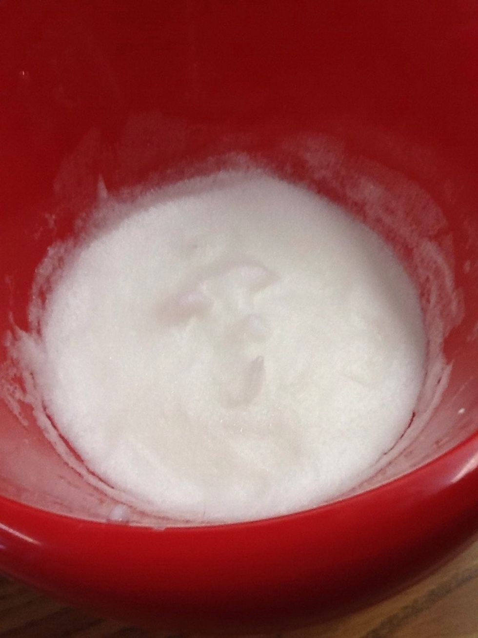 This is what the egg whites should look like when you finish mixing them.