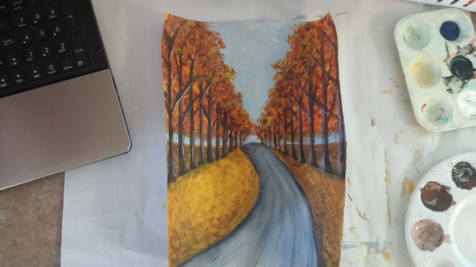 This is what the end result may look like. It's ok if it doesn't. Each persons artwork should be diffrent and everyone has thier own style. Be proud of the work you created.