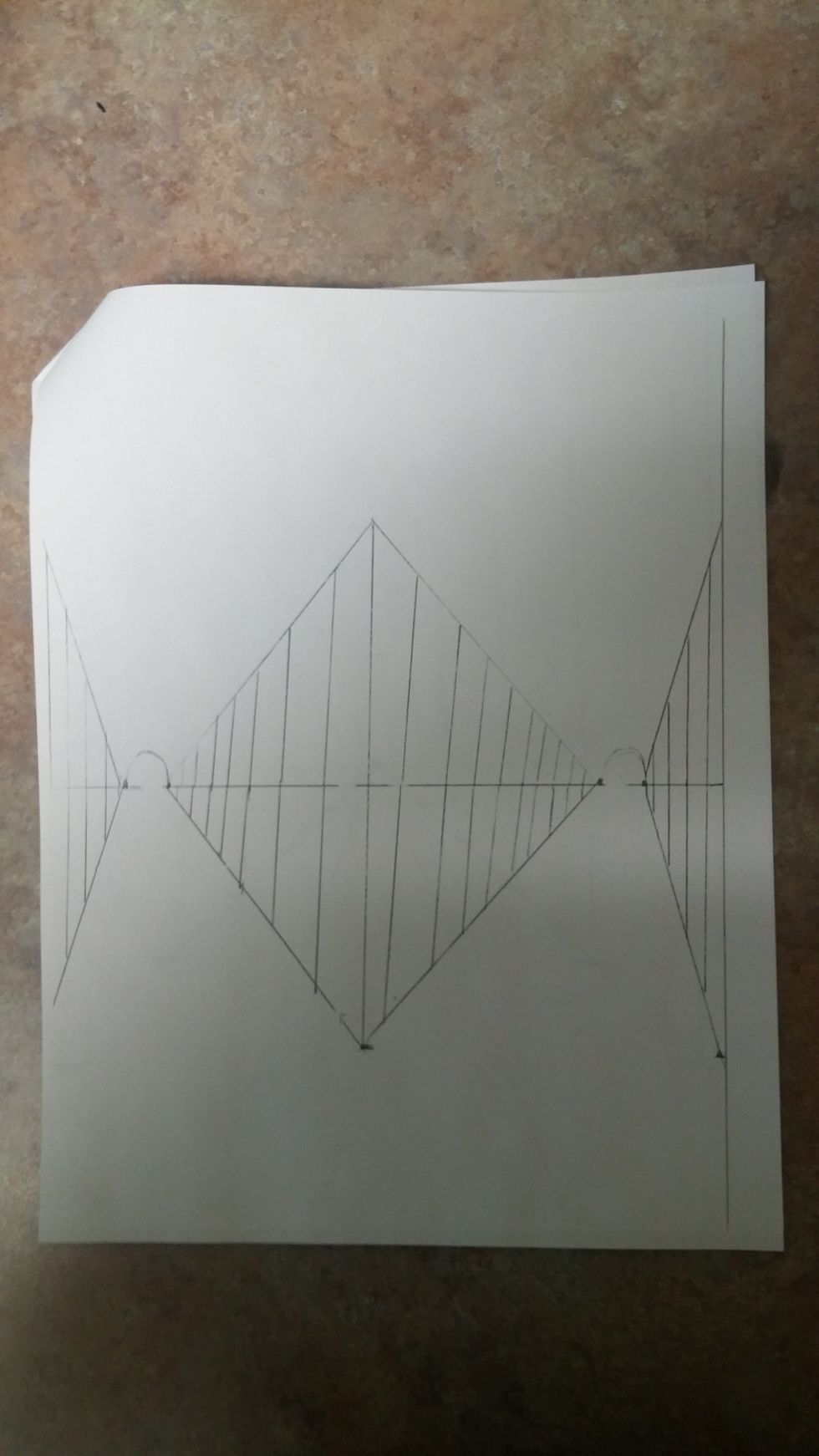 This is what the final sketch should look like (ignore the long line on the right side. That is the edge of the paper)