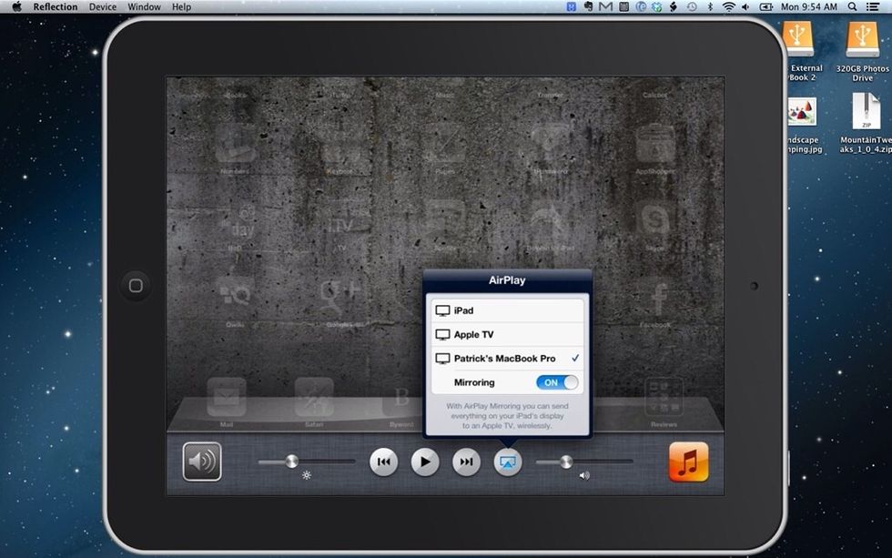This is what the mirroring will look like