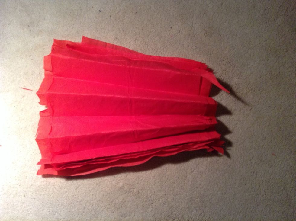 This is what the tissue paper should look like after folding it.