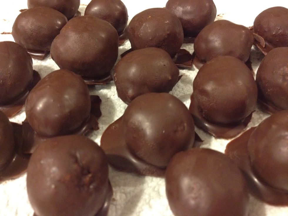 This is what the truffles will look like when they come out of the fridge.