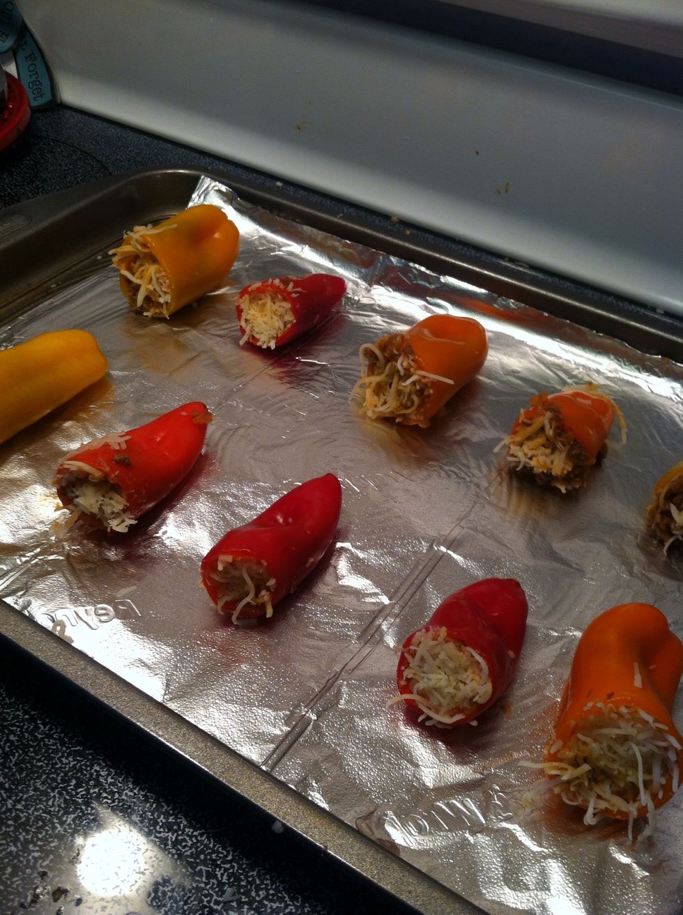 This is what they look like before you put them in the oven....yum! Bake for 10 minutes.