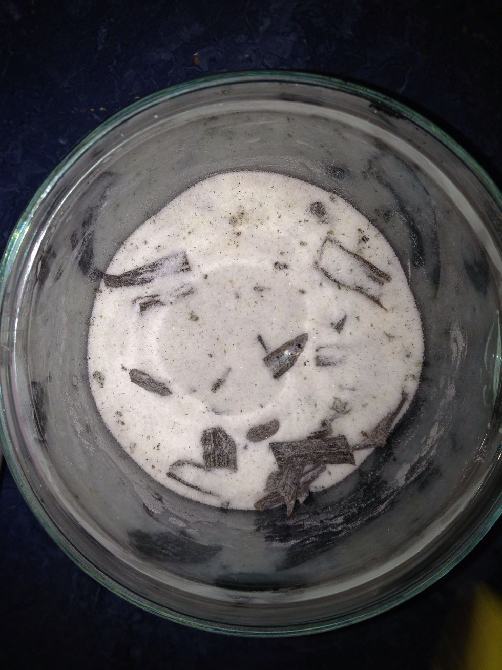 This is what Vanilla Sugar looks like like, before it has cured 4-6 weeks