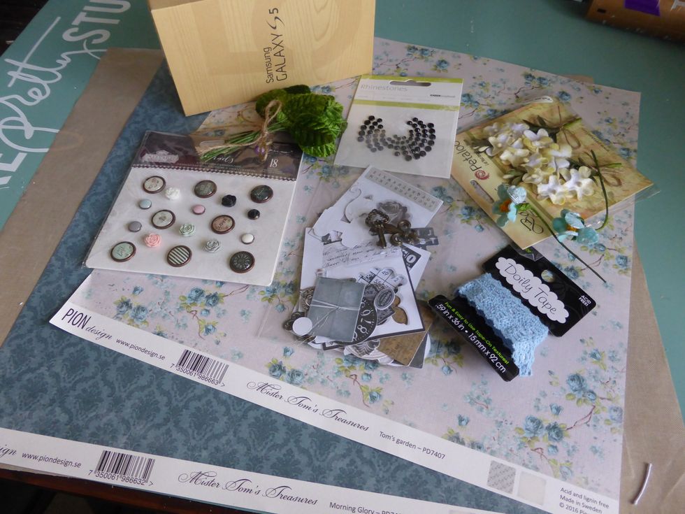 This is what was left of my July kit, I paired this with an old phone box to create a gift box