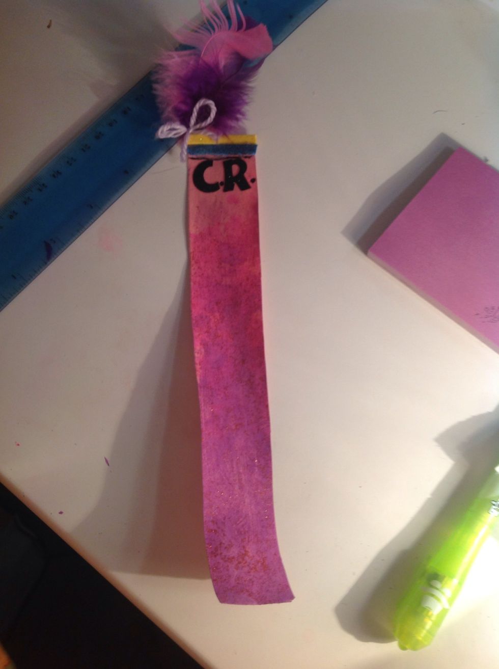 This is what we are trying to make (it has C.R on it because this is for my friend Chelsea) also I made this idea up because I saw the request and I had art supplies lying around so why not?
