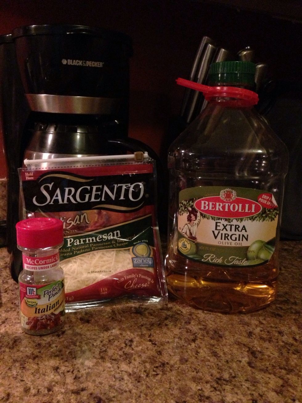 This is what you are using in your noodles.... Combine 2tbsp olive oil, 1tbsp of Italian seasoning, and 1/2cup shredded Parmesan cheese and toss to coat. **You may use butter in place of the olive oil