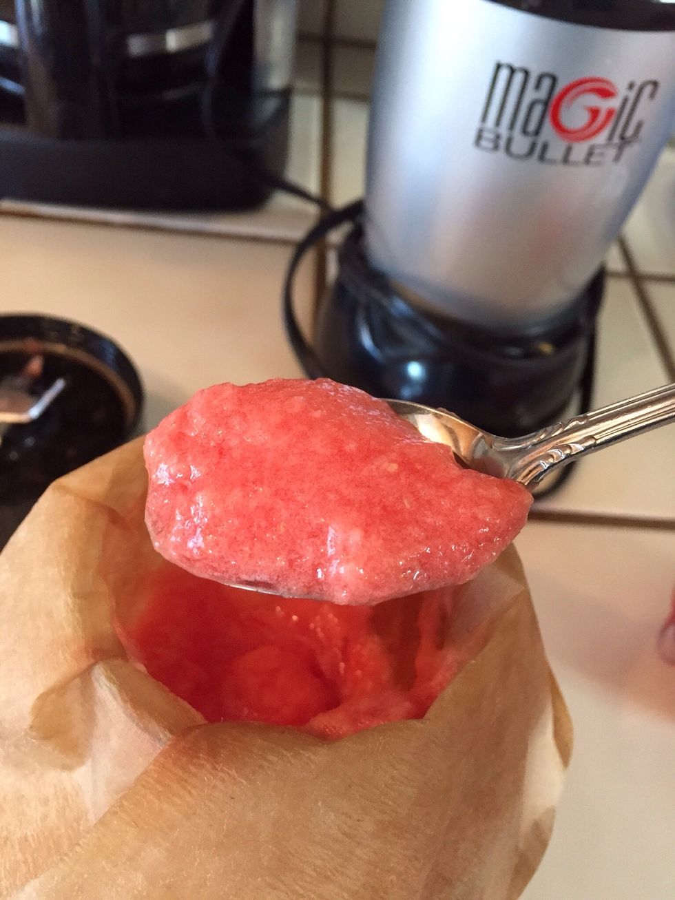 This is what you don't want! Discard pulp.