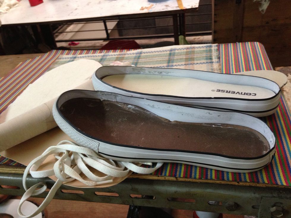 This is what you get, gently clean the inside of the rubber sole from glue with brush or dry cloth..