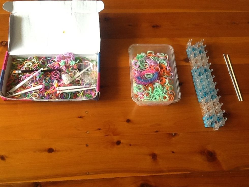 This is what you'll need. At the end is crochet hooks because my hook broke.