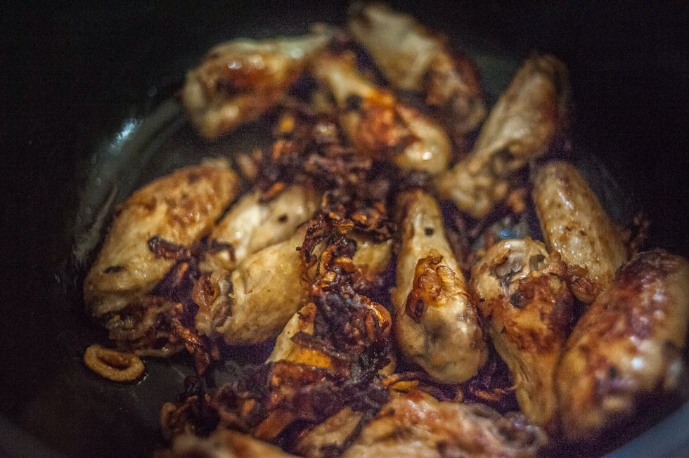 This is what you should have. Add your chili flakes or chilies at this stage and a little salt.