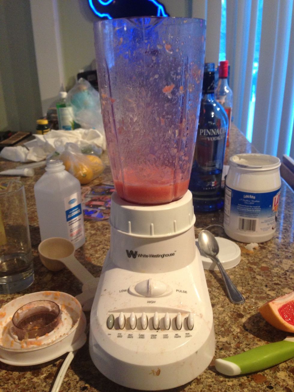 This is what you should have so far with the coconut oil added. (It will be very runny at this point)