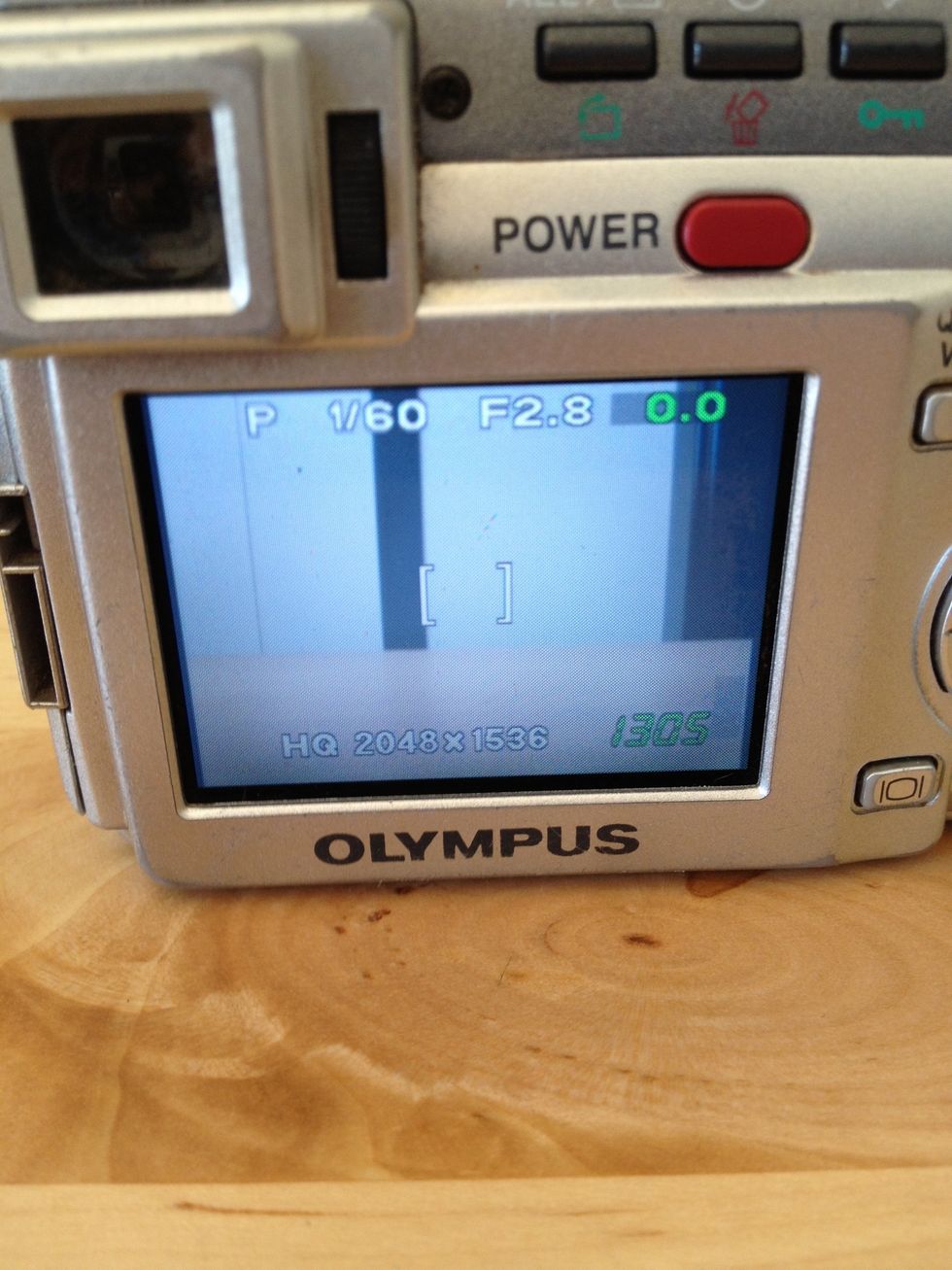 This is what you will see. If you are outside its better to press the bottom right button and this will move the image to the viewfinder. Press it again to move it back to the screen