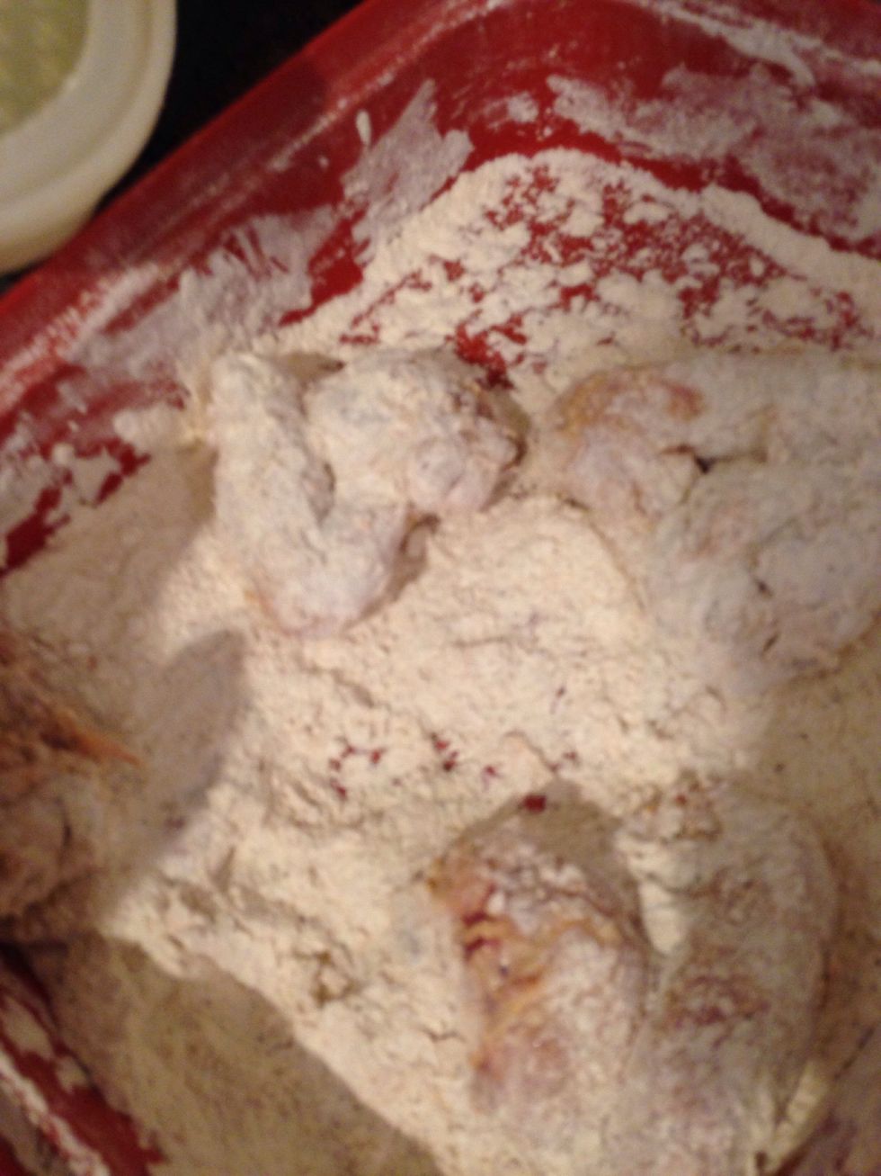 This is what your chicken should look like. Almost ready to fry!