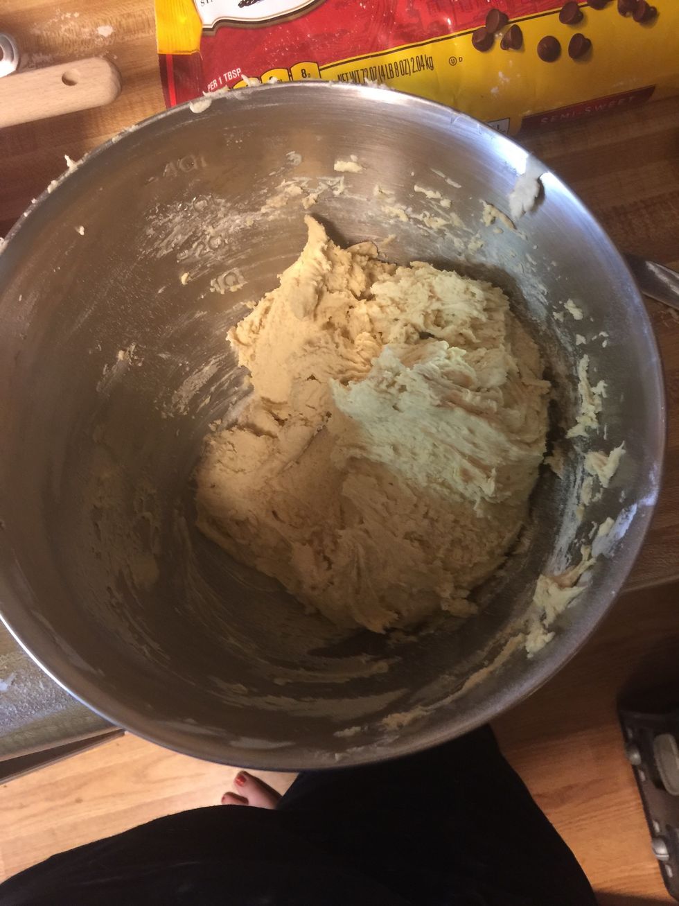 this is what your doe should look like once your done adding your flour mixture