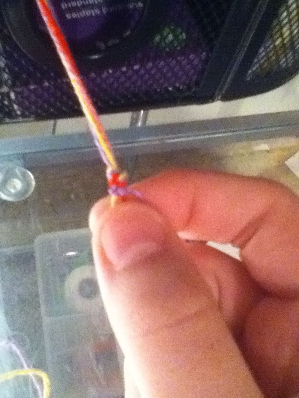 This is what your first finished row should look like.